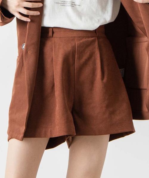 WEGO(ウィゴー)の「WEGO/【セットアップ対応商品】スエードライクタックショートパンツ(その他パンツ・レディース・パープル/ブラウン/オリーブ/アイボリー・FREE)」の20枚目の写真