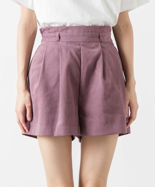 WEGO(ウィゴー)の「WEGO/【セットアップ対応商品】スエードライクタックショートパンツ(その他パンツ・レディース・パープル/ブラウン/オリーブ/アイボリー・FREE)」の10枚目の写真