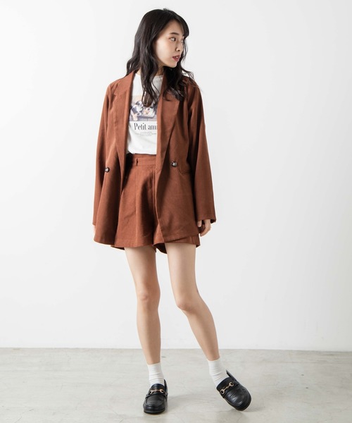 WEGO(ウィゴー)の「WEGO/【セットアップ対応商品】スエードライクタックショートパンツ(その他パンツ・レディース・パープル/ブラウン/オリーブ/アイボリー・FREE)」の13枚目の写真