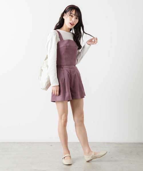 WEGO(ウィゴー)の「WEGO/【セットアップ対応商品】スエードライクタックショートパンツ(その他パンツ・レディース・パープル/ブラウン/オリーブ/アイボリー・FREE)」の17枚目の写真