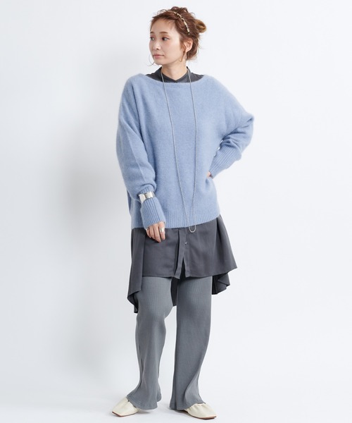 DouDou（ドゥドゥ）の「【新色追加】バックフレアチュニックブラウス（シャツ/ブラウス・レディース・ピンク/スミクロ/グレイッシュベージュ/オフホワイト・FREE）」の17枚目の写真