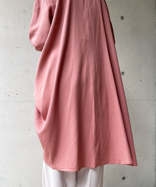 DouDou（ドゥドゥ）の「【新色追加】バックフレアチュニックブラウス（シャツ/ブラウス・レディース・ピンク/スミクロ/グレイッシュベージュ/オフホワイト・FREE）」の22枚目の写真