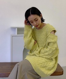 VANNIE U（ヴァニーユー）の「スキ見せニット / アームスリットニット（ニット/セーター・キッズ）」