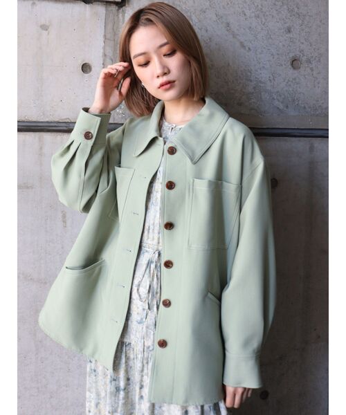 MURUA（ムルーア）の「イレヘムシャツブルゾン（ブルゾン・レディース・ベージュ/グリーン/アイボリー・FREE）」の3枚目の写真