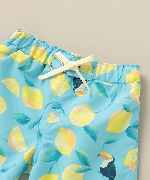 Love&Peace&Money（ラブアンドピースアンドマネー）の「オオハシレモン柄BOY'S水着 【SWIM】（水着・キッズ・ライトブルー・80-90cm/100-110cm/120-130cm）」の3枚目の写真