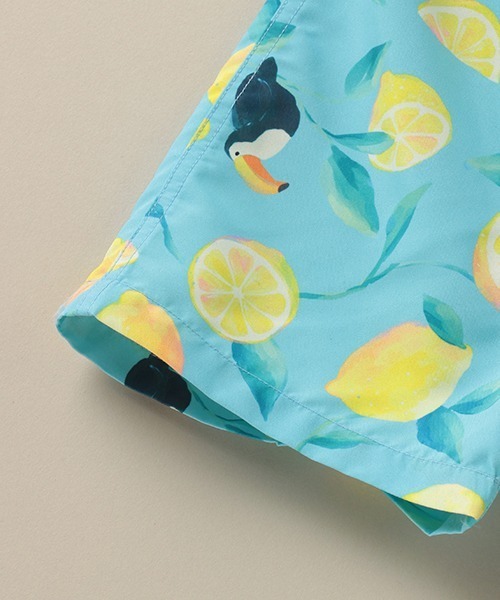 Love&Peace&Money（ラブアンドピースアンドマネー）の「オオハシレモン柄BOY'S水着 【SWIM】（水着・キッズ・ライトブルー・80-90cm/100-110cm/120-130cm）」の4枚目の写真
