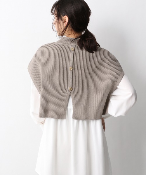 A part by（アパートバイ）の「5GPCアゼショートベスト  931430（ベスト・レディース・アイボリー/ブラック/グレー系その他2/グリーン系その他4・FREE）」の5枚目の写真