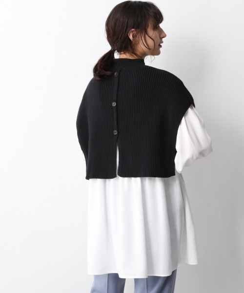 A part by（アパートバイ）の「5GPCアゼショートベスト  931430（ベスト・レディース・アイボリー/ブラック/グレー系その他2/グリーン系その他4・FREE）」の7枚目の写真