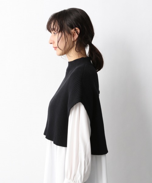 A part by（アパートバイ）の「5GPCアゼショートベスト  931430（ベスト・レディース・アイボリー/ブラック/グレー系その他2/グリーン系その他4・FREE）」の8枚目の写真