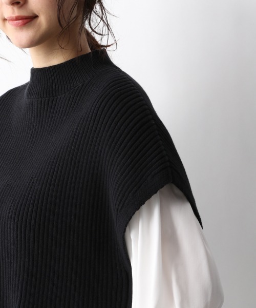 A part by（アパートバイ）の「5GPCアゼショートベスト  931430（ベスト・レディース・アイボリー/ブラック/グレー系その他2/グリーン系その他4・FREE）」の11枚目の写真