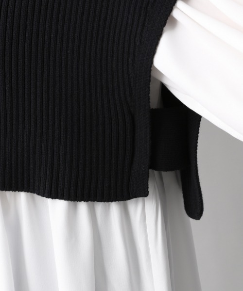 A part by（アパートバイ）の「5GPCアゼショートベスト  931430（ベスト・レディース・アイボリー/ブラック/グレー系その他2/グリーン系その他4・FREE）」の12枚目の写真