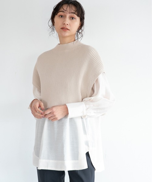 A part by（アパートバイ）の「5GPCアゼショートベスト  931430（ベスト・レディース・アイボリー/ブラック/グレー系その他2/グリーン系その他4・FREE）」の19枚目の写真