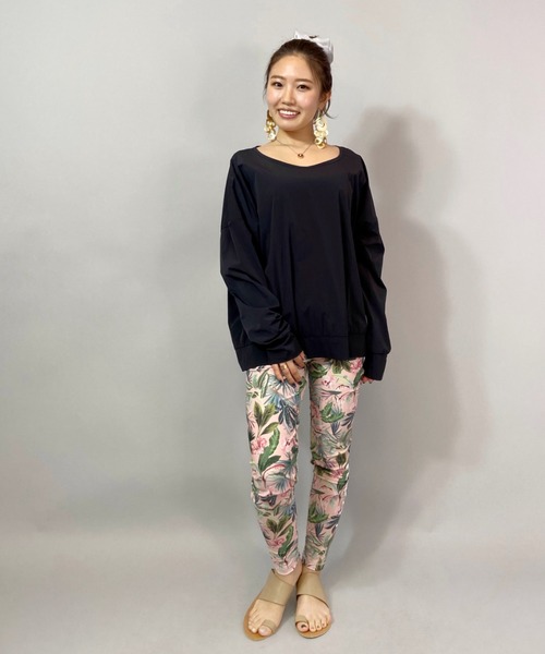 ROXY（ロキシー）の「ROXY/ロキシー   水陸両用ビッグシルエット  ラッシュロンT   RLY211039（ラッシュガード・レディース・ブラック/オレンジ・L/M）」の9枚目の写真