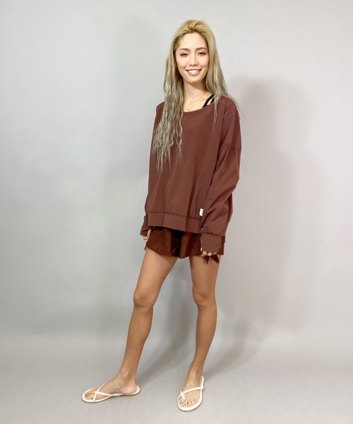 ROXY（ロキシー）の「ROXY/ロキシー   水陸両用ビッグシルエット  ラッシュロンT   RLY211039（ラッシュガード・レディース・ブラック/オレンジ・L/M）」の21枚目の写真