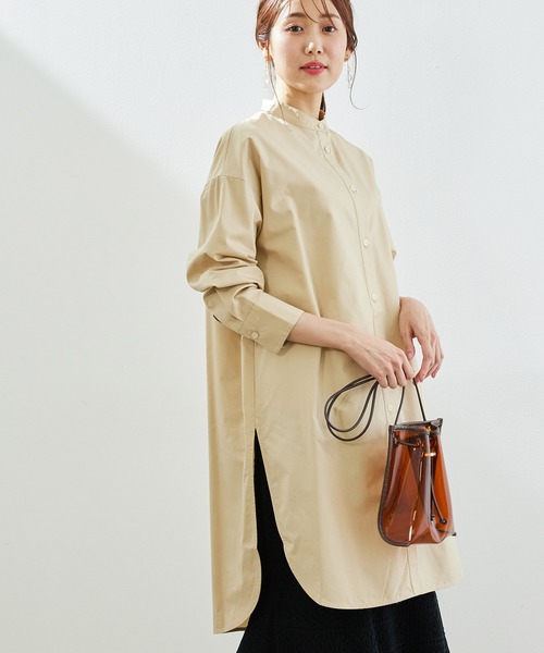 ROPE' PICNIC（ロペピクニック）の「【TRUE COTTON】テンセルシャツチュニック（シャツ/ブラウス・レディース・ホワイト/ベージュ/サックスブルー/ライトグリーン・38）」の2枚目の写真