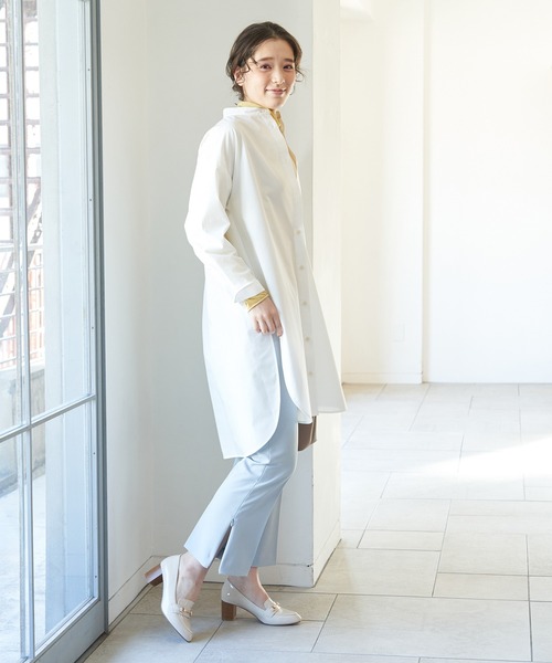 ROPE' PICNIC（ロペピクニック）の「【TRUE COTTON】テンセルシャツチュニック（シャツ/ブラウス・レディース・ホワイト/ベージュ/サックスブルー/ライトグリーン・38）」の10枚目の写真