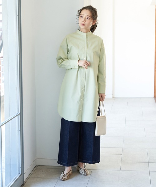 ROPE' PICNIC（ロペピクニック）の「【TRUE COTTON】テンセルシャツチュニック（シャツ/ブラウス・レディース・ホワイト/ベージュ/サックスブルー/ライトグリーン・38）」の11枚目の写真