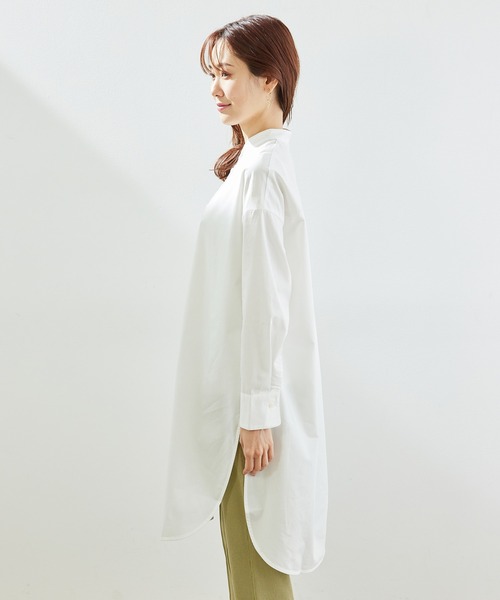 ROPE' PICNIC（ロペピクニック）の「【TRUE COTTON】テンセルシャツチュニック（シャツ/ブラウス・レディース・ホワイト/ベージュ/サックスブルー/ライトグリーン・38）」の13枚目の写真