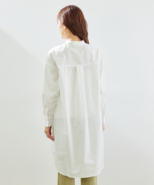 ROPE' PICNIC（ロペピクニック）の「【TRUE COTTON】テンセルシャツチュニック（シャツ/ブラウス・レディース・ホワイト/ベージュ/サックスブルー/ライトグリーン・38）」の14枚目の写真