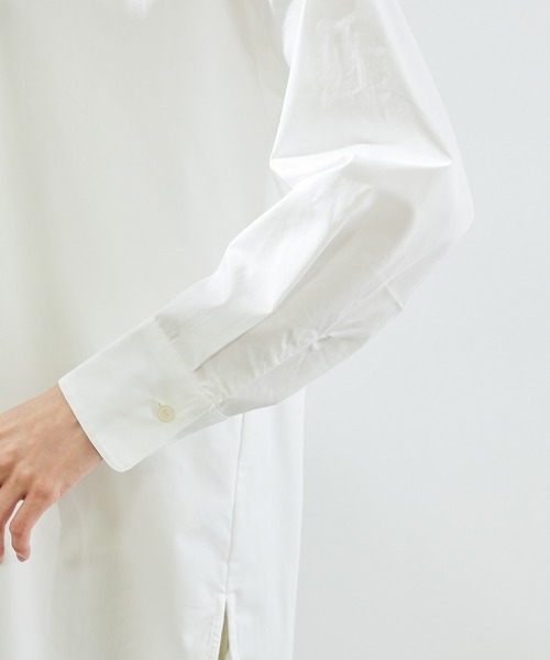 ROPE' PICNIC（ロペピクニック）の「【TRUE COTTON】テンセルシャツチュニック（シャツ/ブラウス・レディース・ホワイト/ベージュ/サックスブルー/ライトグリーン・38）」の16枚目の写真