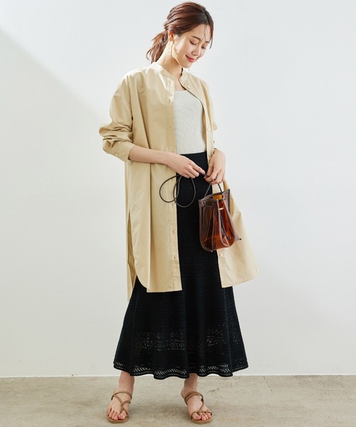 ROPE' PICNIC（ロペピクニック）の「【TRUE COTTON】テンセルシャツチュニック（シャツ/ブラウス・レディース・ホワイト/ベージュ/サックスブルー/ライトグリーン・38）」の21枚目の写真