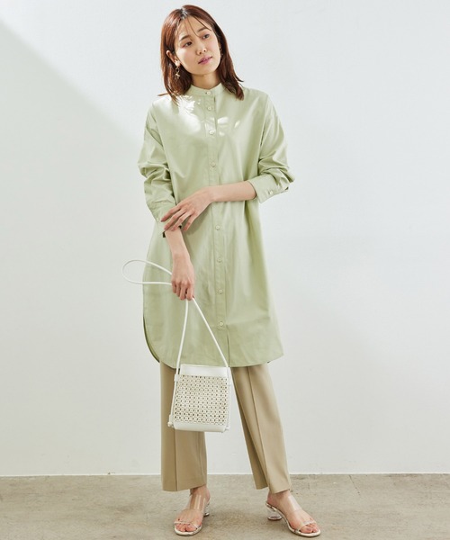 ROPE' PICNIC（ロペピクニック）の「【TRUE COTTON】テンセルシャツチュニック（シャツ/ブラウス・レディース・ホワイト/ベージュ/サックスブルー/ライトグリーン・38）」の22枚目の写真