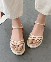 Shoes in Closet | 軽量厚底 2WAY ナローストラップ/コード スポーツサンダル 7437(サンダル)