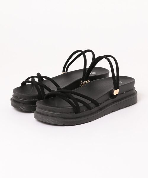 セール】軽量厚底 2WAY クロスストラップ / コード スポーツサンダル