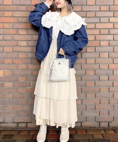 WC(ダブル シー)の「WC/デニム長袖ジャケット(デニムジャケット・レディース・インディゴブルー・FREE)」の7枚目の写真