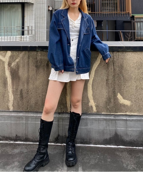 WC(ダブル シー)の「WC/デニム長袖ジャケット(デニムジャケット・レディース・インディゴブルー・FREE)」の8枚目の写真