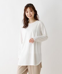 SHOO・LA・RUE | 【S-3L】ラウンドヘムクルーネックカットソー(Tシャツ/カットソー)