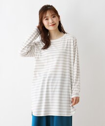 SHOO・LA・RUE | 【S-3L】ラウンドヘムクルーネックカットソー(Tシャツ/カットソー)