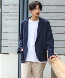 【BLUE STANDARD】ドライワッフルテーラードジャケット ストレッチ性/速乾性 テレワーク/ワンマイル/ツーマイルウェアにおすすめ