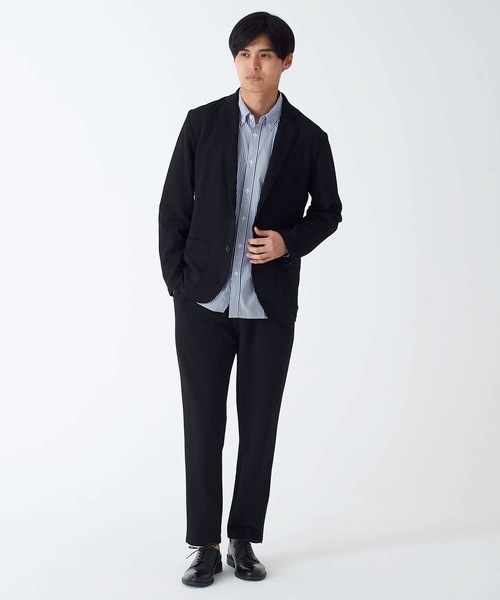 Blue Standard (ブルースタンダード)の「【BLUE STANDARD】ドライワッフルテーラードジャケット ストレッチ性/速乾性 テレワーク/ワンマイル/ツーマイルウェアにおすすめ(テーラードジャケット・メンズ・ネイビー/杢グレー/ブラック・MEDIUM/LARGE/X-LARGE)」の8枚目の写真