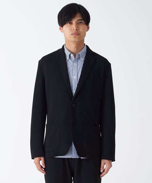 Blue Standard (ブルースタンダード)の「【BLUE STANDARD】ドライワッフルテーラードジャケット ストレッチ性/速乾性 テレワーク/ワンマイル/ツーマイルウェアにおすすめ(テーラードジャケット・メンズ・ネイビー/杢グレー/ブラック・MEDIUM/LARGE/X-LARGE)」の6枚目の写真