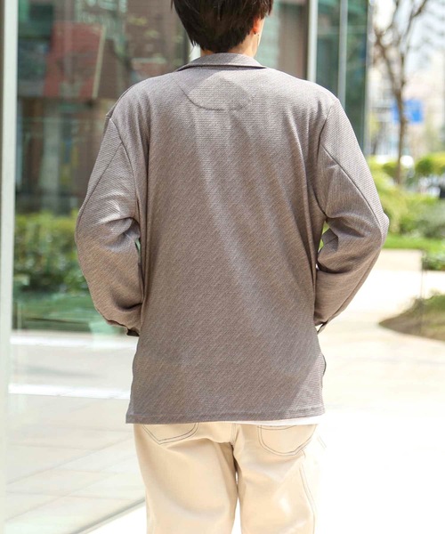Blue Standard (ブルースタンダード)の「【BLUE STANDARD】ドライワッフルテーラードジャケット ストレッチ性/速乾性 テレワーク/ワンマイル/ツーマイルウェアにおすすめ(テーラードジャケット・メンズ・ネイビー/杢グレー/ブラック・MEDIUM/LARGE/X-LARGE)」の17枚目の写真