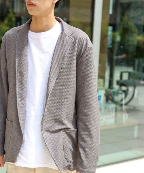 Blue Standard (ブルースタンダード)の「【BLUE STANDARD】ドライワッフルテーラードジャケット ストレッチ性/速乾性 テレワーク/ワンマイル/ツーマイルウェアにおすすめ(テーラードジャケット・メンズ・ネイビー/杢グレー/ブラック・MEDIUM/LARGE/X-LARGE)」の10枚目の写真