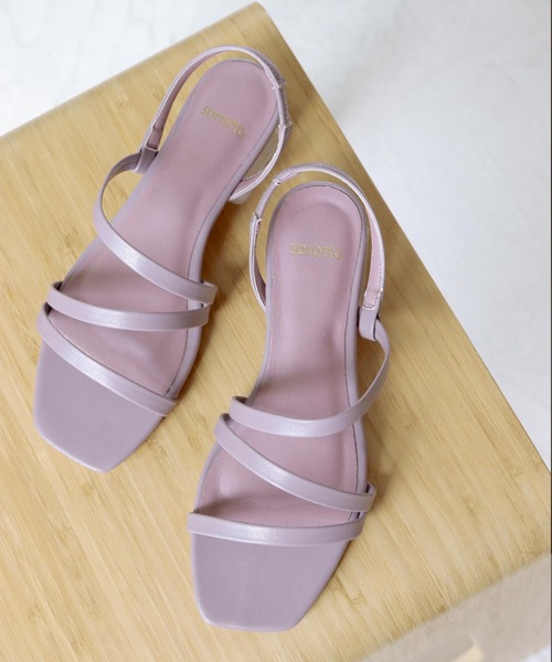 SOROTTO（ソロット）の「華奢ストラップデザインのクリアヒールスクエアトゥサンダル（サンダル・レディース・アイボリー/グリーン系その他/シルバー/ブラック/ブラウン/パープル/パイソン・S/L/LL/M）」の20枚目の写真