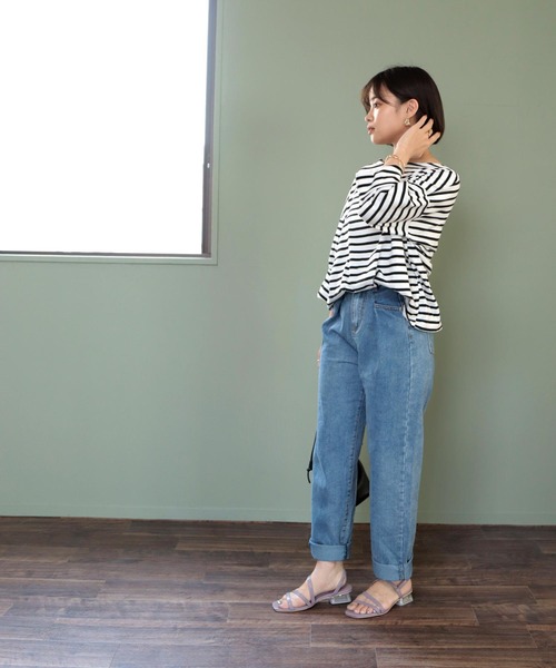 SOROTTO（ソロット）の「華奢ストラップデザインのクリアヒールスクエアトゥサンダル（サンダル・レディース・アイボリー/グリーン系その他/シルバー/ブラック/ブラウン/パープル/パイソン・S/L/LL/M）」の22枚目の写真