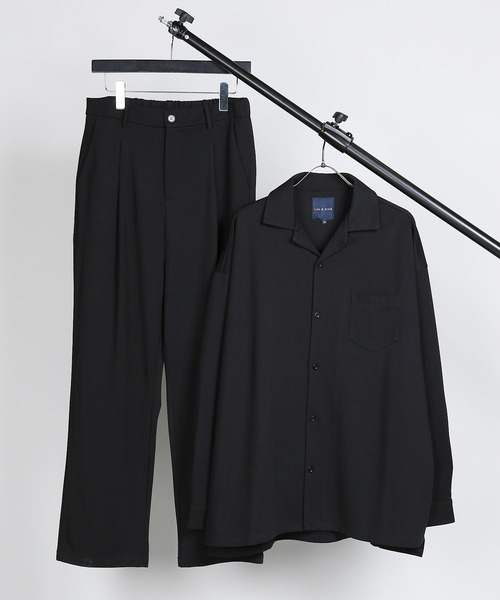 セットアップ 】 オーバーサイズ オープンカラー パジャマ シャツ