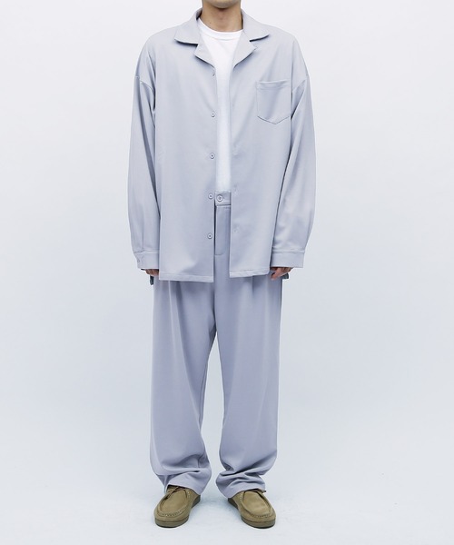 セットアップ 】 オーバーサイズ オープンカラー パジャマ シャツ