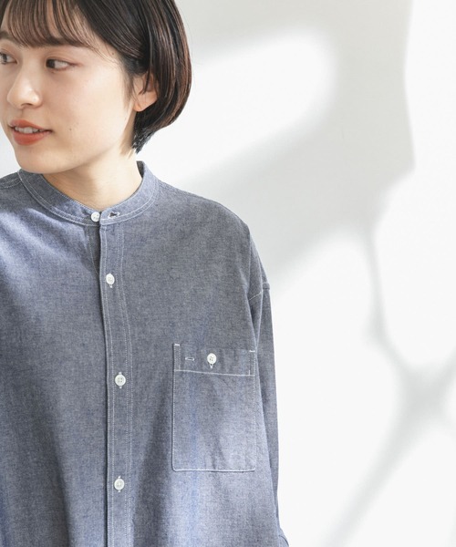 FORK&SPOON（フォークアンドスプーン）の「FORK&SPOON　バンドカラーシャンブレーワンピース（ワンピース・レディース・ブラック系その他/ブルー系その他・ONE）」の17枚目の写真