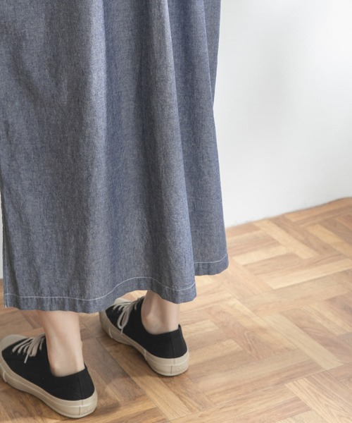 FORK&SPOON（フォークアンドスプーン）の「FORK&SPOON　バンドカラーシャンブレーワンピース（ワンピース・レディース・ブラック系その他/ブルー系その他・ONE）」の19枚目の写真