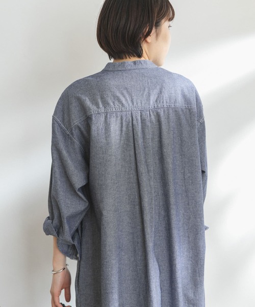 FORK&SPOON（フォークアンドスプーン）の「FORK&SPOON　バンドカラーシャンブレーワンピース（ワンピース・レディース・ブラック系その他/ブルー系その他・ONE）」の20枚目の写真