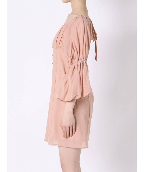 MERCURYDUO（マーキュリーデュオ）の「フロント釦楊柳ギャザーミニワンピース（ワンピース・レディース・ピンク/ブラック/ライム・MEDIUM/SMALL）」の21枚目の写真