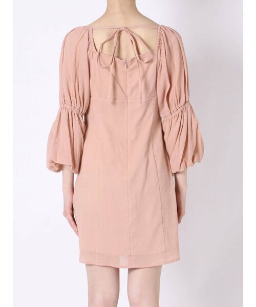 MERCURYDUO（マーキュリーデュオ）の「フロント釦楊柳ギャザーミニワンピース（ワンピース・レディース・ピンク/ブラック/ライム・MEDIUM/SMALL）」の6枚目の写真