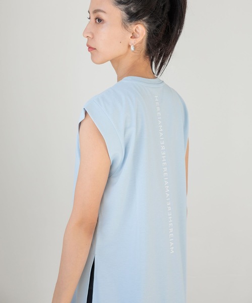 HEREIAM（ヘレイアム）の「≪新色入荷≫【HEREIAM】吸水速乾／ミラーロゴノースリプルオーバー2（Tシャツ/カットソー・レディース・ホワイト/ブラック/ベビーピンク/クリーム/ネイビー/ベージュ/ライラック/ライトブルー/シャーベット/ブラウン/チャコール/ライトピンク/オフホワイト/ライトグレー/ブルー/ブルー系/レッド/バイオレット/カーキ/ピンク/アイボリー/スカイブルー/ピンク系・MEDIUM/SMALL）」の12枚目の写真