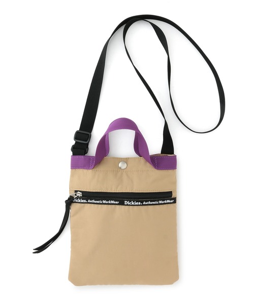 Dickies(ディッキーズ)の「【Dickies】別注フロントジップショルダーバッグ(ショルダーバッグ・レディース・ブラック/ベージュ・FREE)」の3枚目の写真