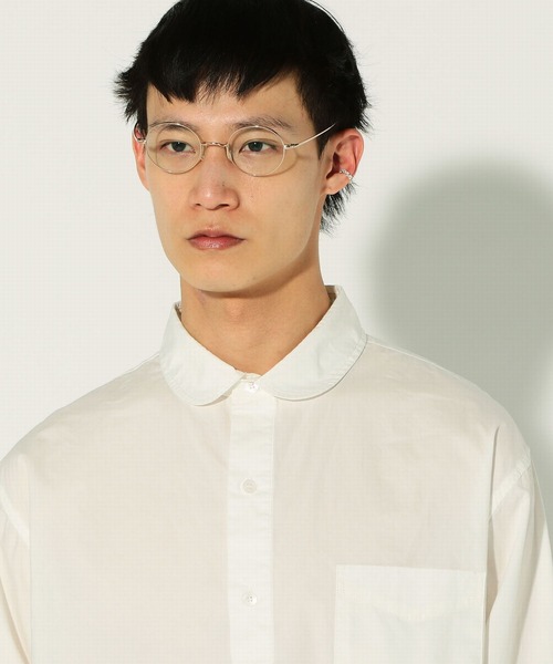 EDWIN（エドウィン）の「【公式】ラウンドカラー プルオーバー シャツ　長袖（Tシャツ/カットソー・メンズ・ホワイト/ネイビー/ブラック×ホワイト/ベージュ/サックスブルー・MEDIUM/X-LARGE/SMALL/LARGE）」の9枚目の写真