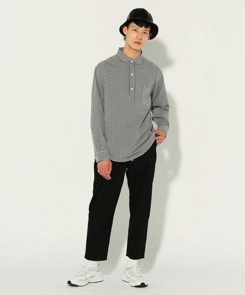 EDWIN（エドウィン）の「【公式】ラウンドカラー プルオーバー シャツ　長袖（Tシャツ/カットソー・メンズ・ホワイト/ネイビー/ブラック×ホワイト/ベージュ/サックスブルー・MEDIUM/X-LARGE/SMALL/LARGE）」の13枚目の写真